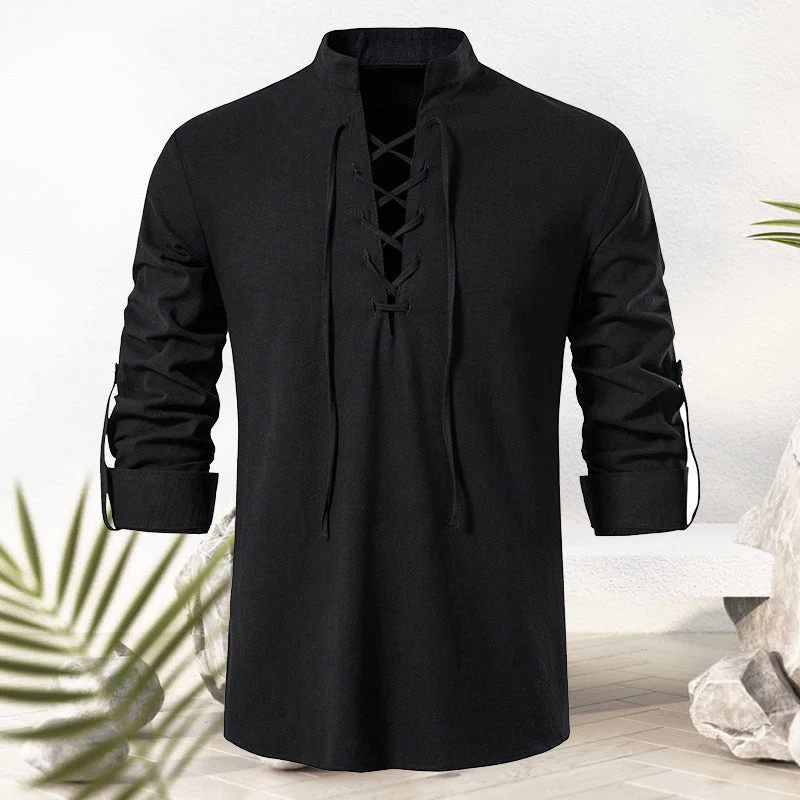 Jotham® | Men'S Cotton And Linen Drawstring T-Shirt - Image 5