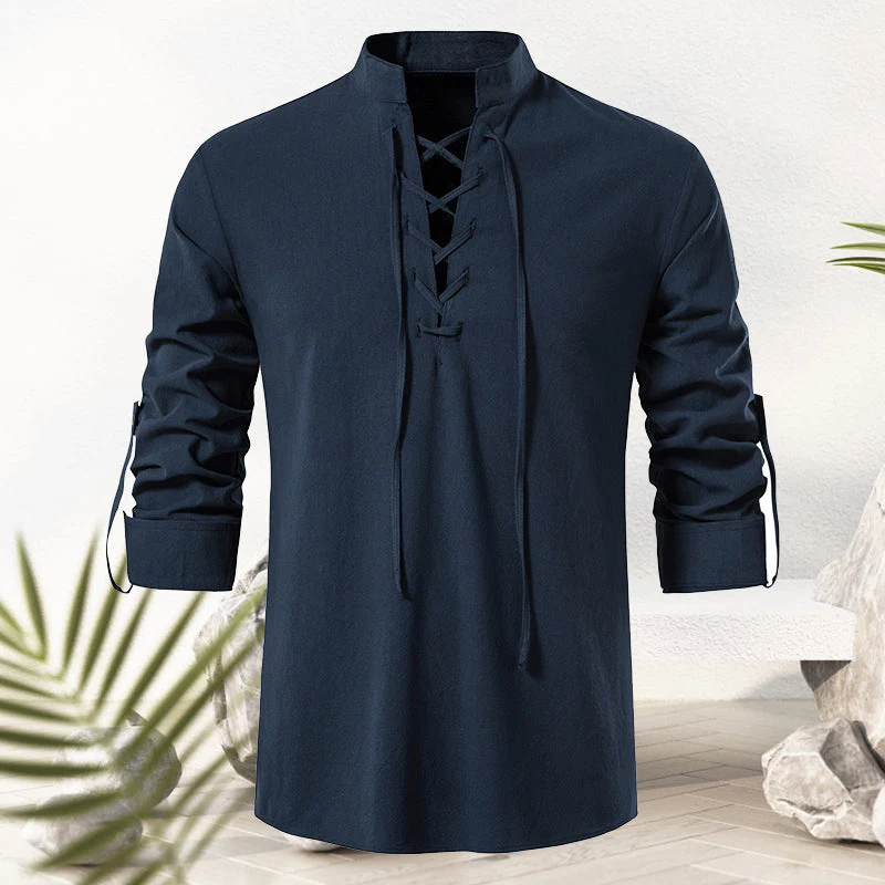 Jotham® | Men'S Cotton And Linen Drawstring T-Shirt - Image 6