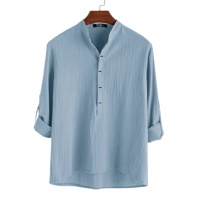 Jovian® | Long-Sleeved Cotton And Linen Shirt For Men - Image 5
