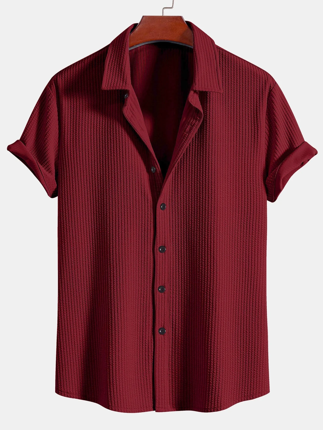 Jowel® | Muscle Fit Ribbed Shirt With Buttons - Image 7