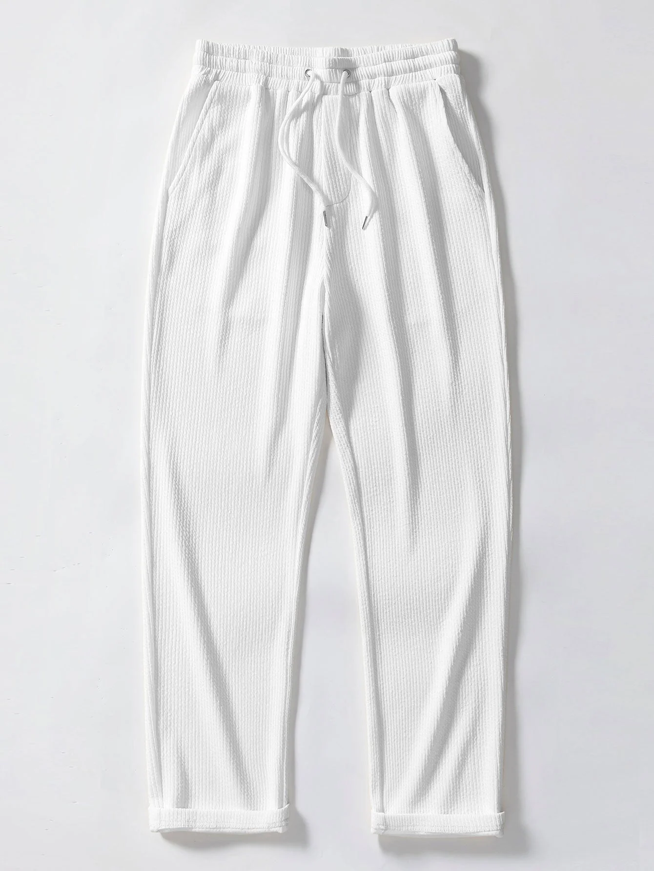 Joy® | Muscle Fit Ribbed Shirt With Mandar Collar & Ribbed Straight Leg Trousers - Image 13