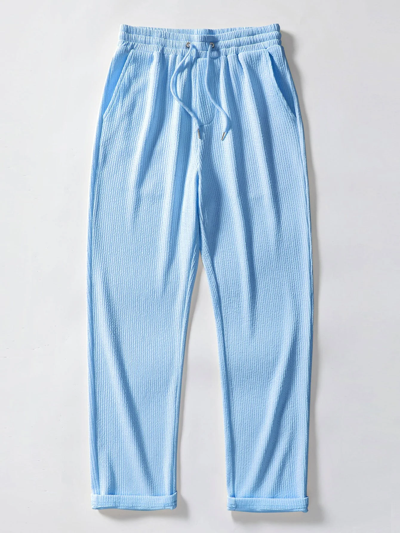 Joy® | Muscle Fit Ribbed Shirt With Mandar Collar & Ribbed Straight Leg Trousers - Image 16