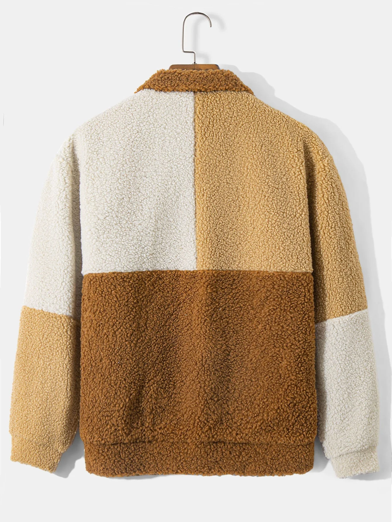 Juan | Color Block Teddy Fleece Coat - Image 2