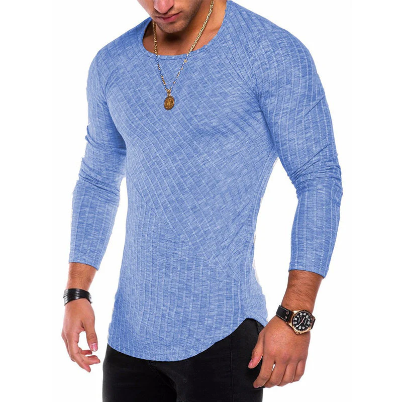 Judah® | Highly Elastic Plain Long-Sleeved T-Shirt For Men - Image 2