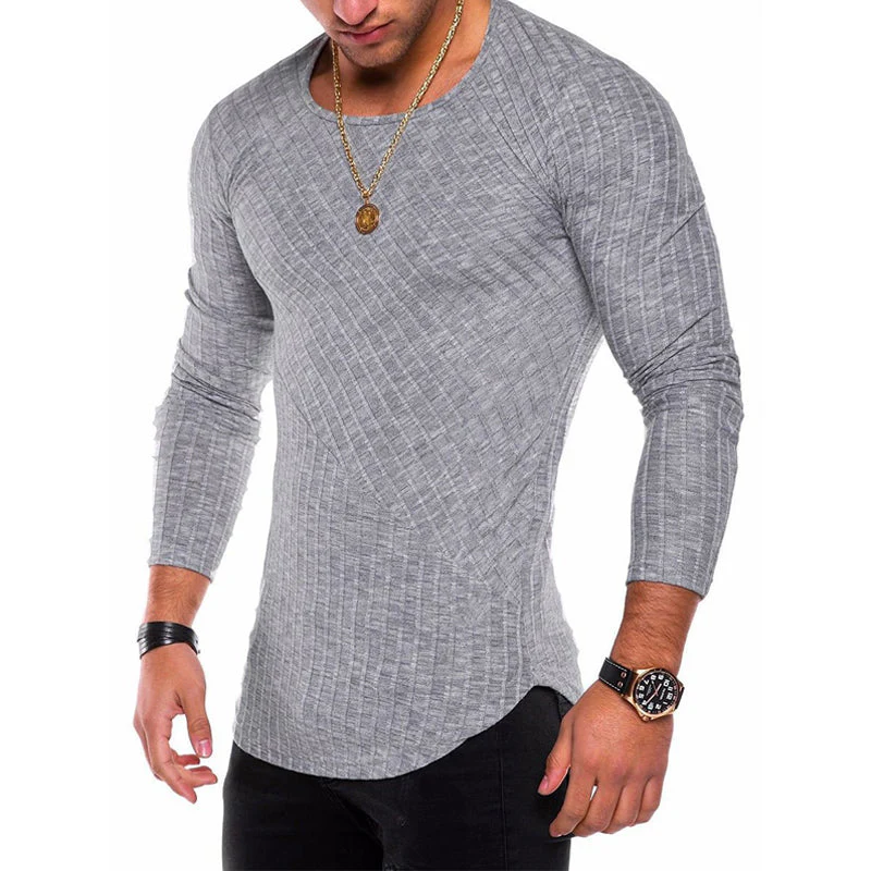 Judah® | Highly Elastic Plain Long-Sleeved T-Shirt For Men - Image 3