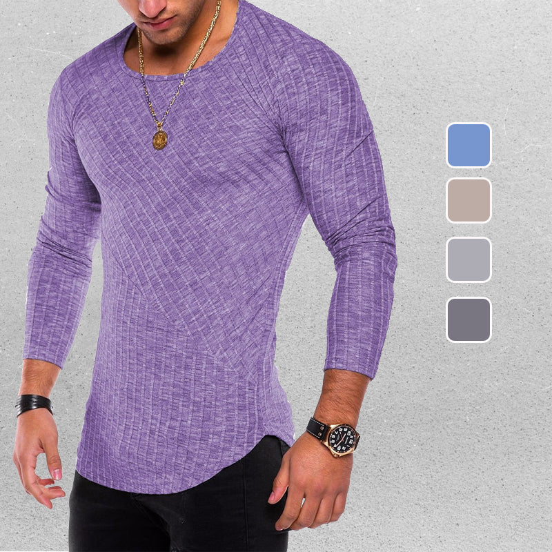 Judah® | Highly Elastic Plain Long-Sleeved T-Shirt For Men - Image 4