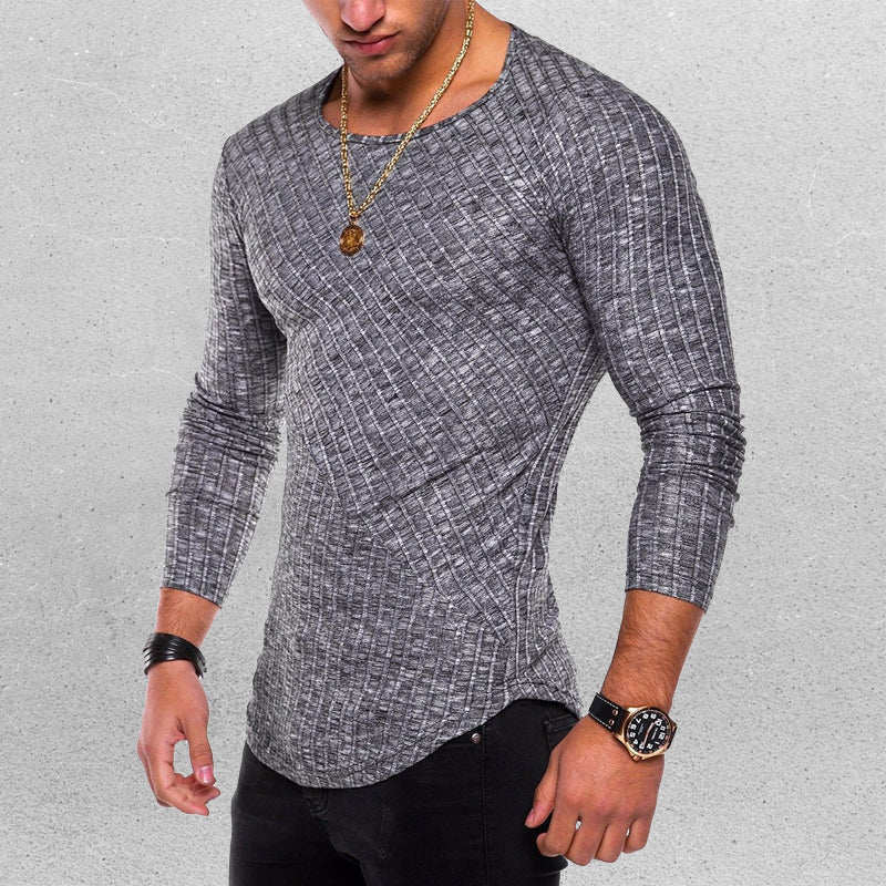 Judah® | Highly Elastic Plain Long-Sleeved T-Shirt For Men - Image 5