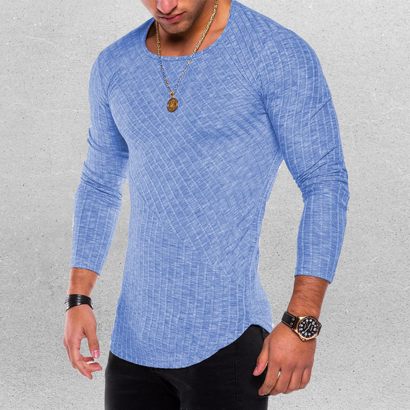Judah® | Highly Elastic Plain Long-Sleeved T-Shirt For Men - Image 8