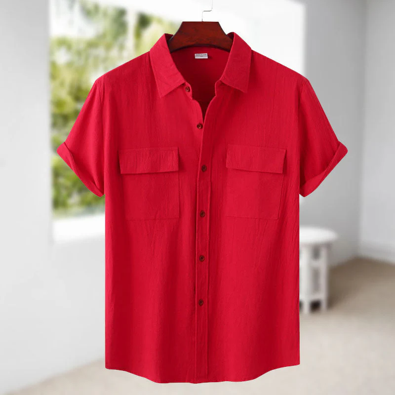 Judas® | Short-Sleeved Linen Shirt For Men - Image 6