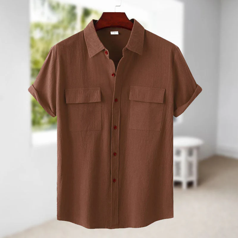 Judas® | Short-Sleeved Linen Shirt For Men - Image 8