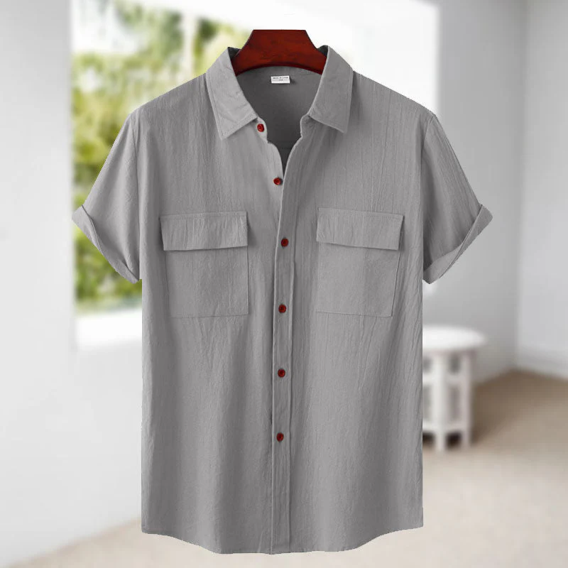 Judas® | Short-Sleeved Linen Shirt For Men - Image 9