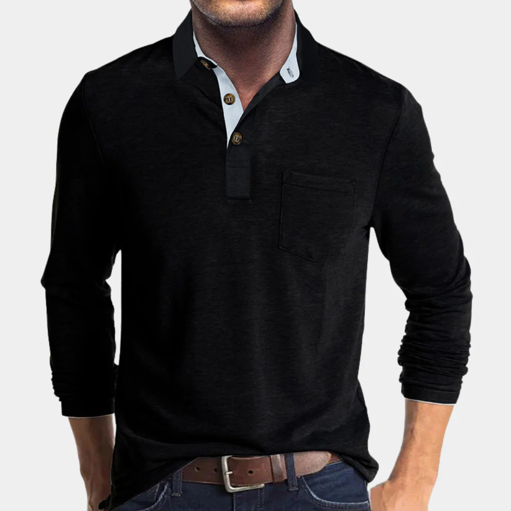 Jude® | Men'S Long Sleeve Polo Shirt - Image 3