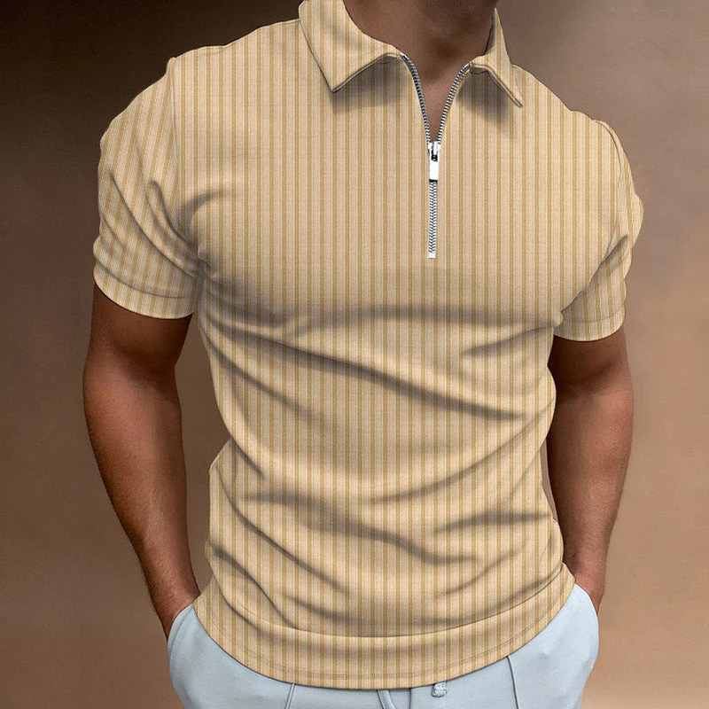 Judoc® | Striped Zip-Up Polo T-Shirt - Image 7