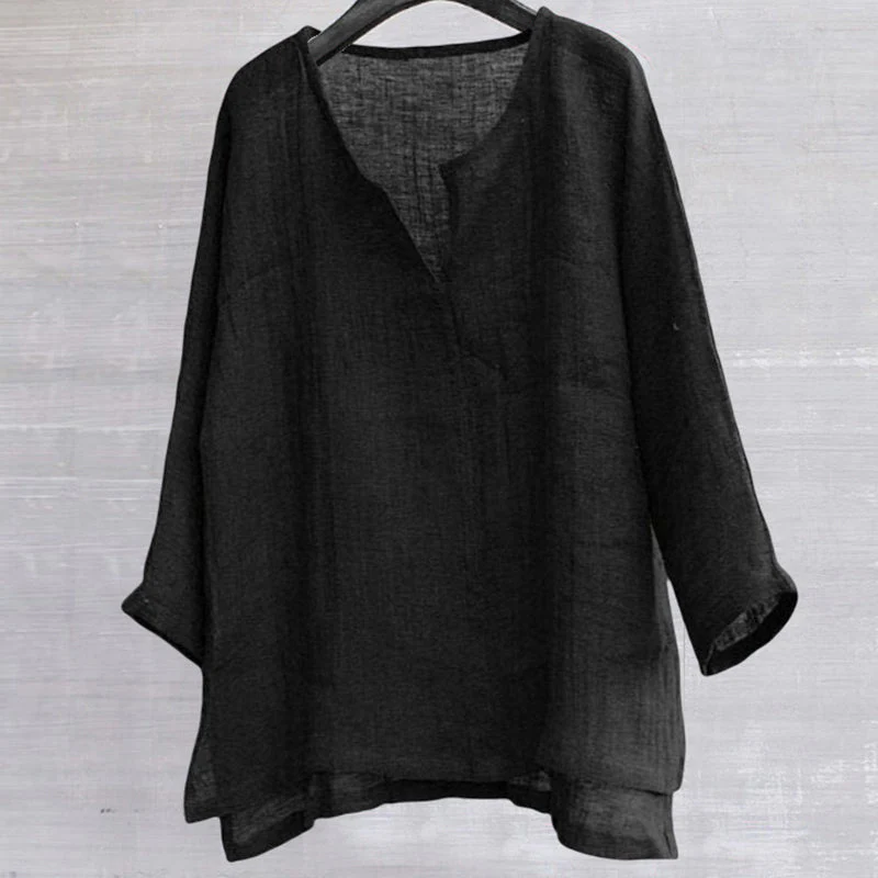 Judson® | Solid Color Loose V-Neck Shirt - Image 3