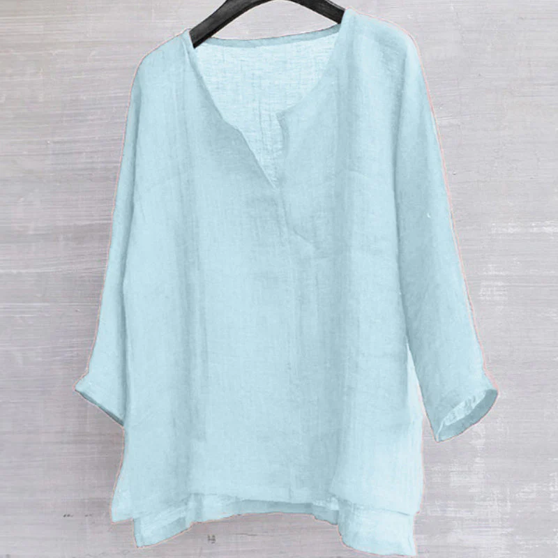 Judson® | Solid Color Loose V-Neck Shirt - Image 4