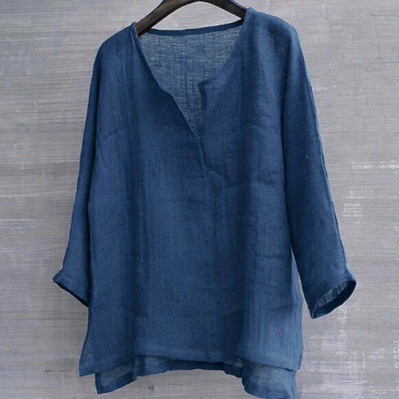 Judson® | Solid Color Loose V-Neck Shirt - Image 5