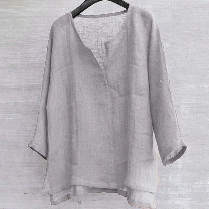 Judson® | Solid Color Loose V-Neck Shirt - Image 6