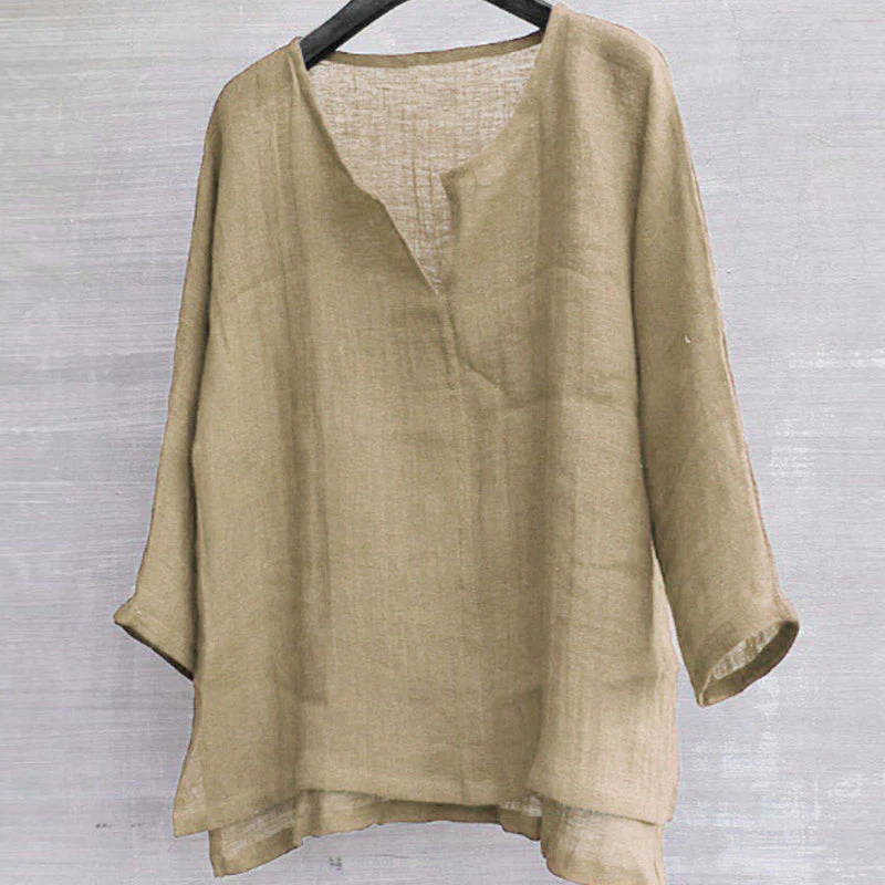 Judson® | Solid Color Loose V-Neck Shirt - Image 7