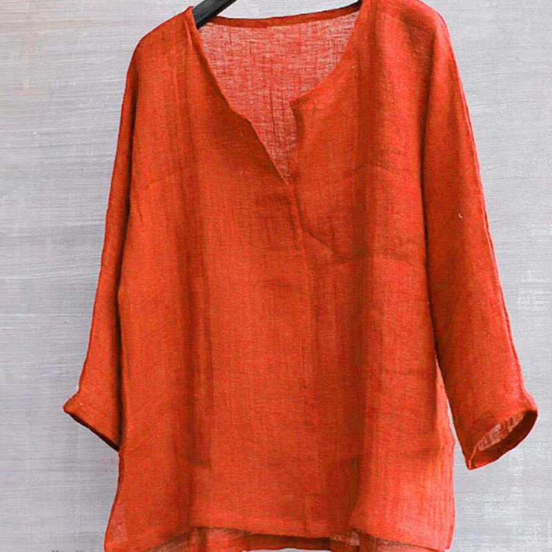 Judson® | Solid Color Loose V-Neck Shirt - Image 8