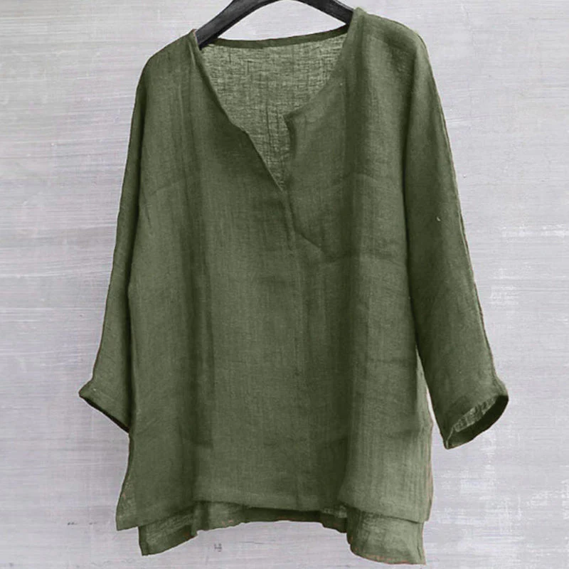 Judson® | Solid Color Loose V-Neck Shirt - Image 9