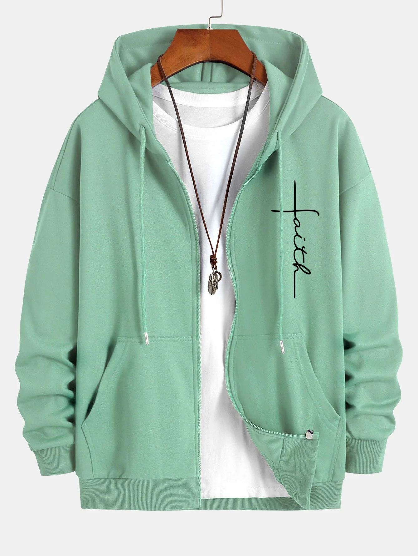 Julián® | Faith Print Relax Fit Zip Hoodie - Image 3