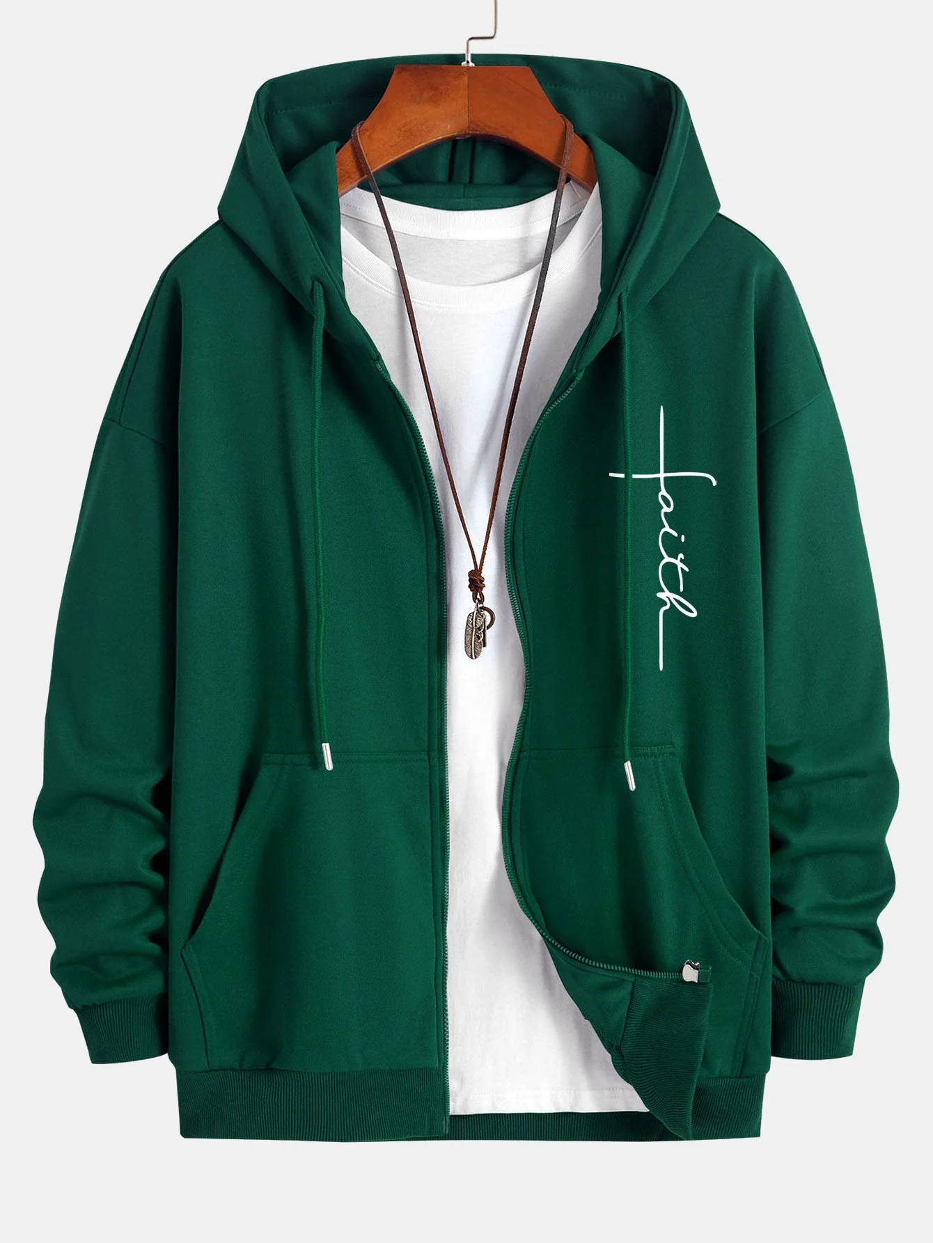 Julián® | Faith Print Relax Fit Zip Hoodie - Image 5