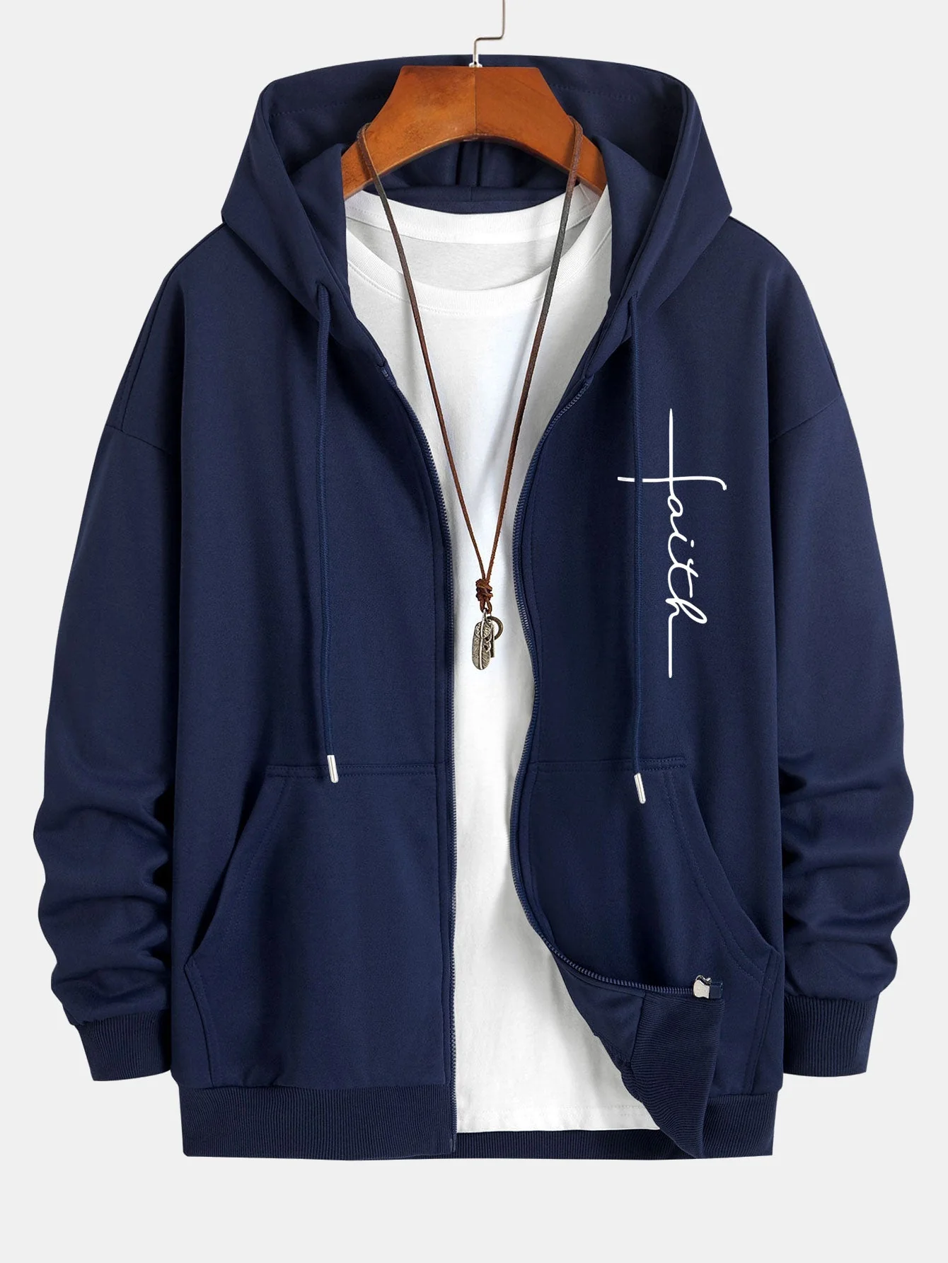 Julián® | Faith Print Relax Fit Zip Hoodie - Image 8