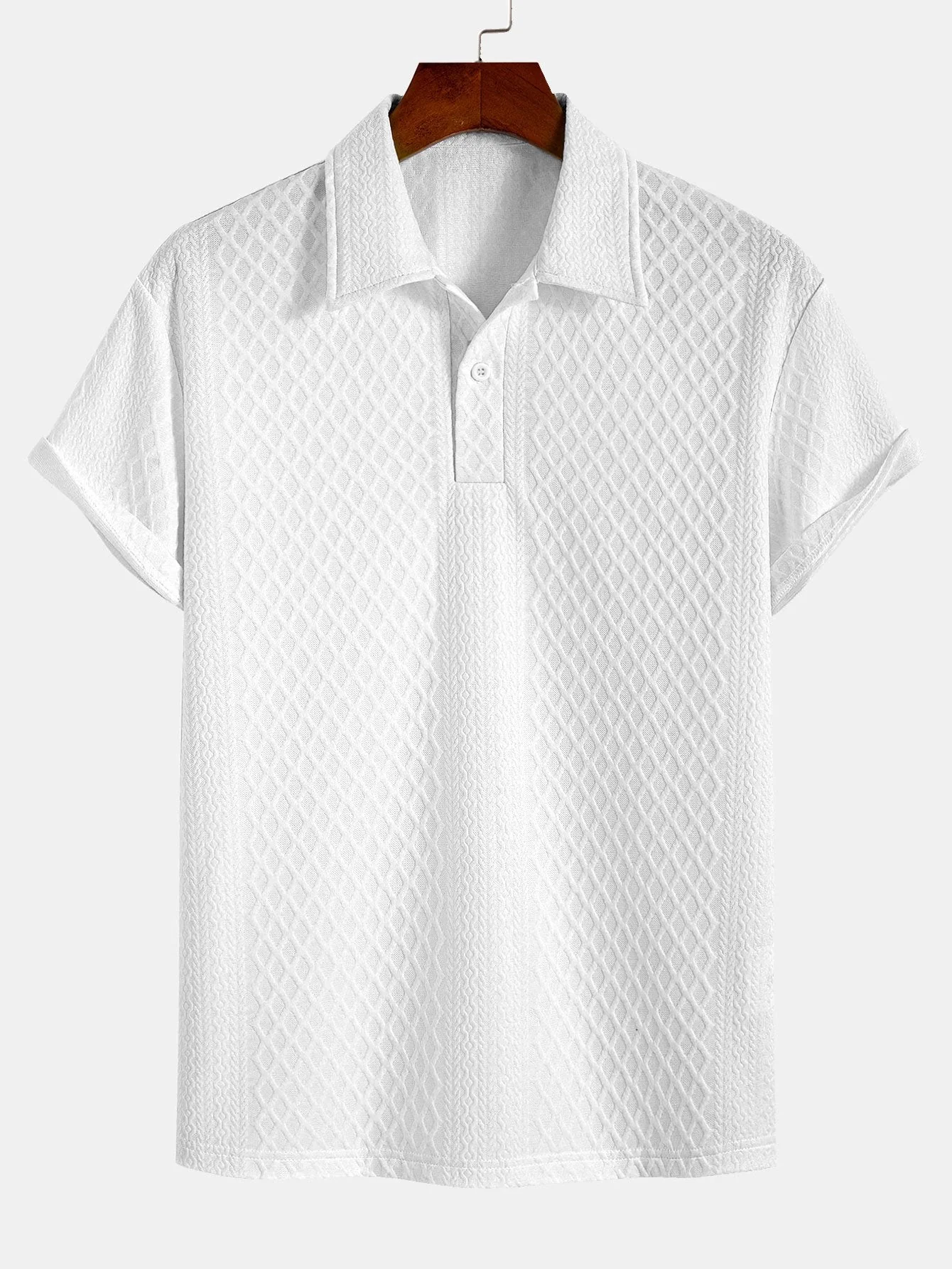 Julian | Rhombus Geometric Jacquard Polo - Image 2