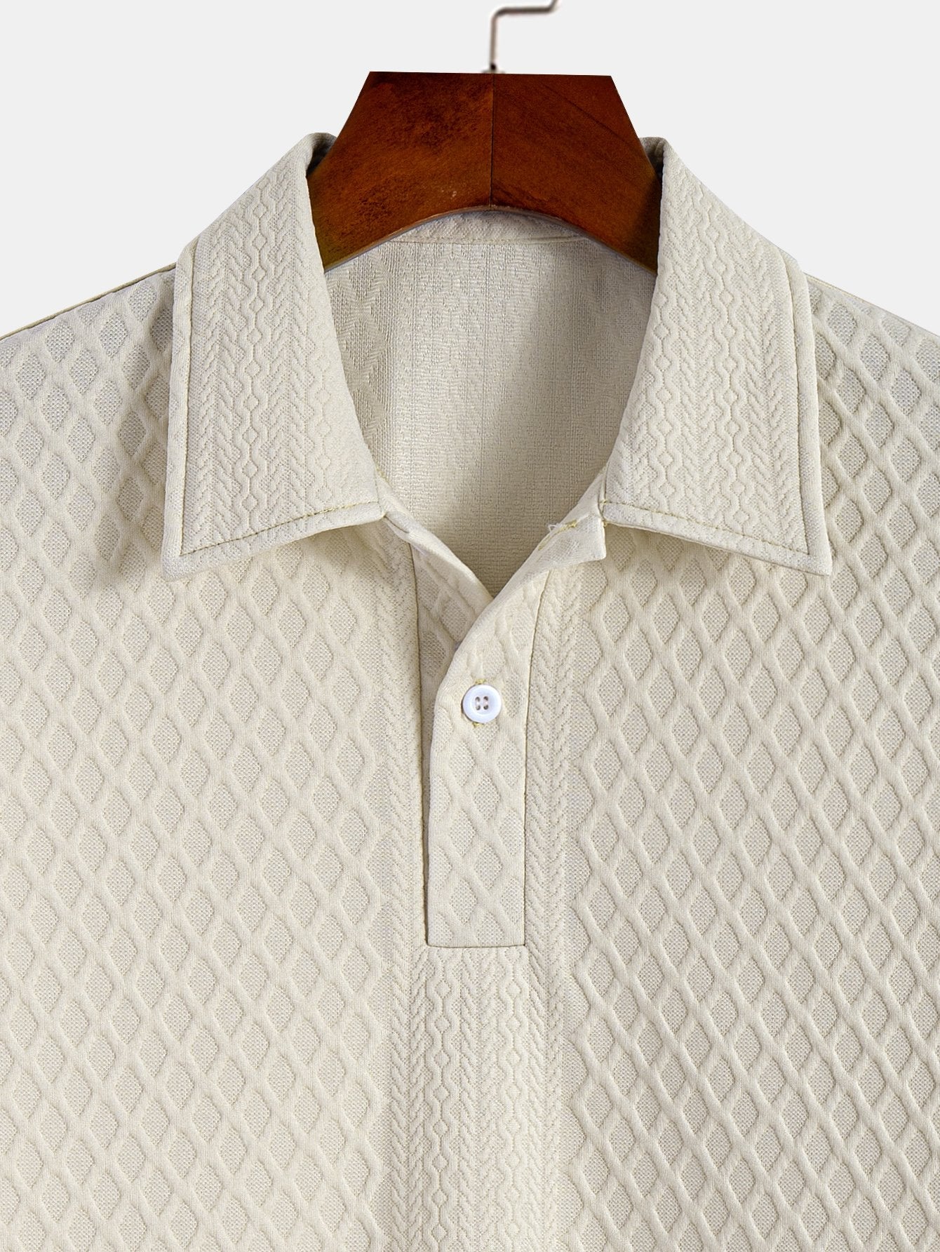 Julian | Rhombus Geometric Jacquard Polo - Image 6