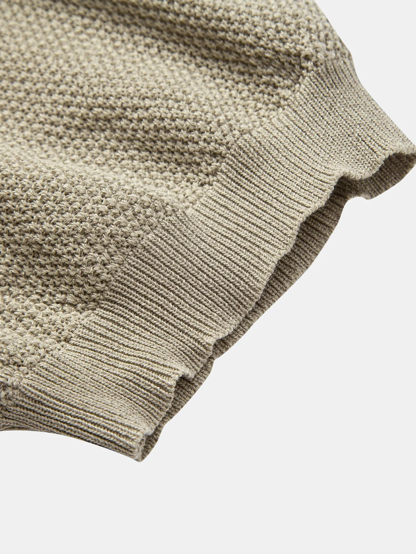 Julian | Textured Zip Up Knit Polo Shirt - Image 4
