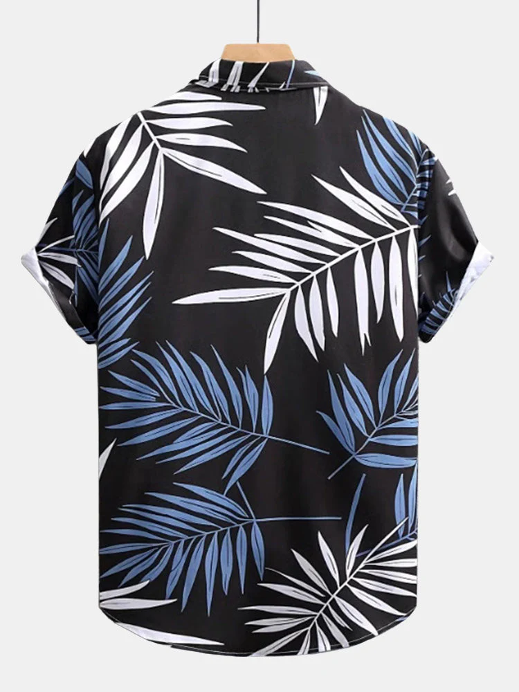 Julien® | Tropical Leaves Print Button Up Shirt & Swim Shorts - Image 4