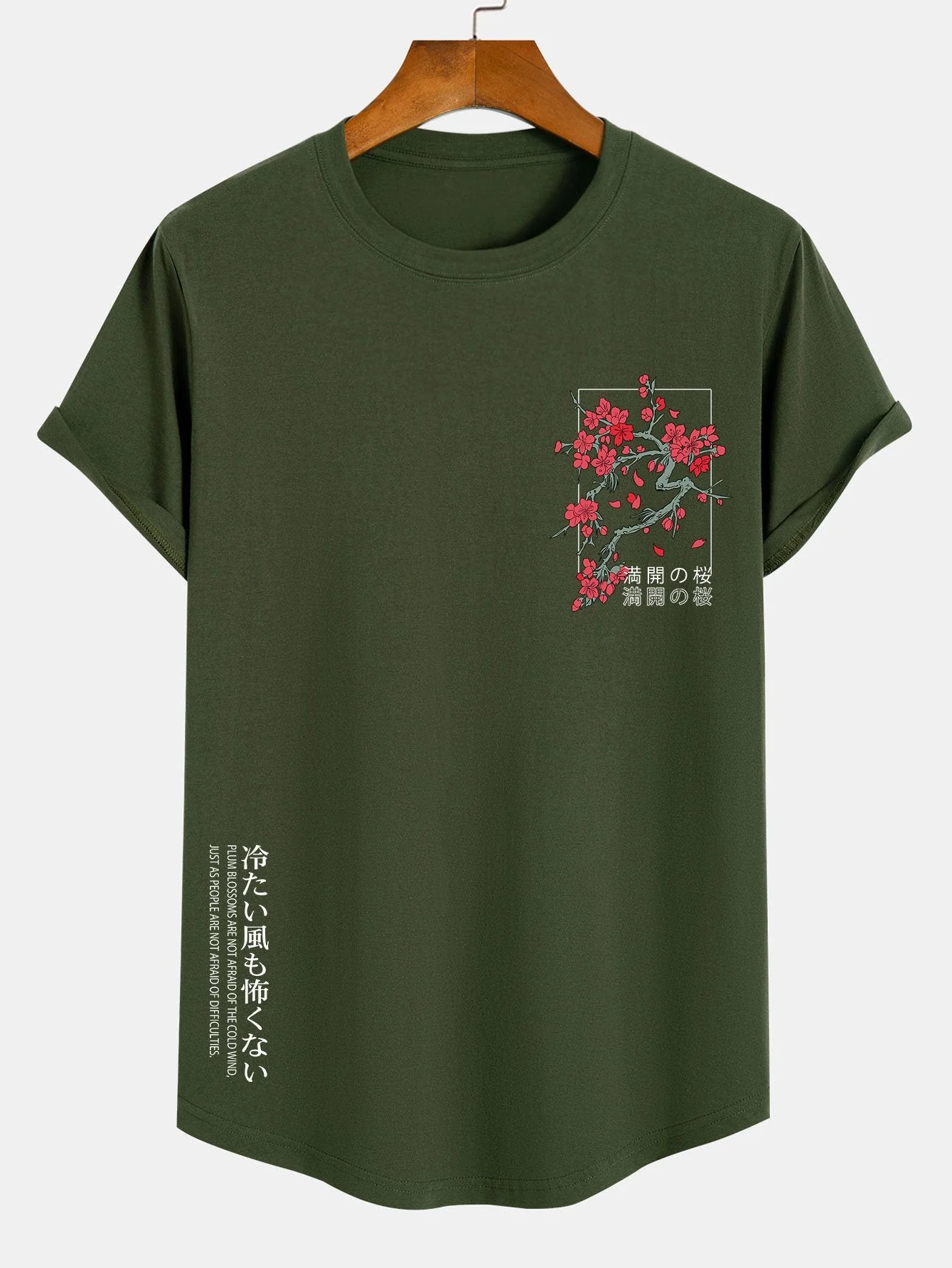 Julio® | Cherry Blossom Slogan Print Cotton Arc Hem T-Shirt - Image 4