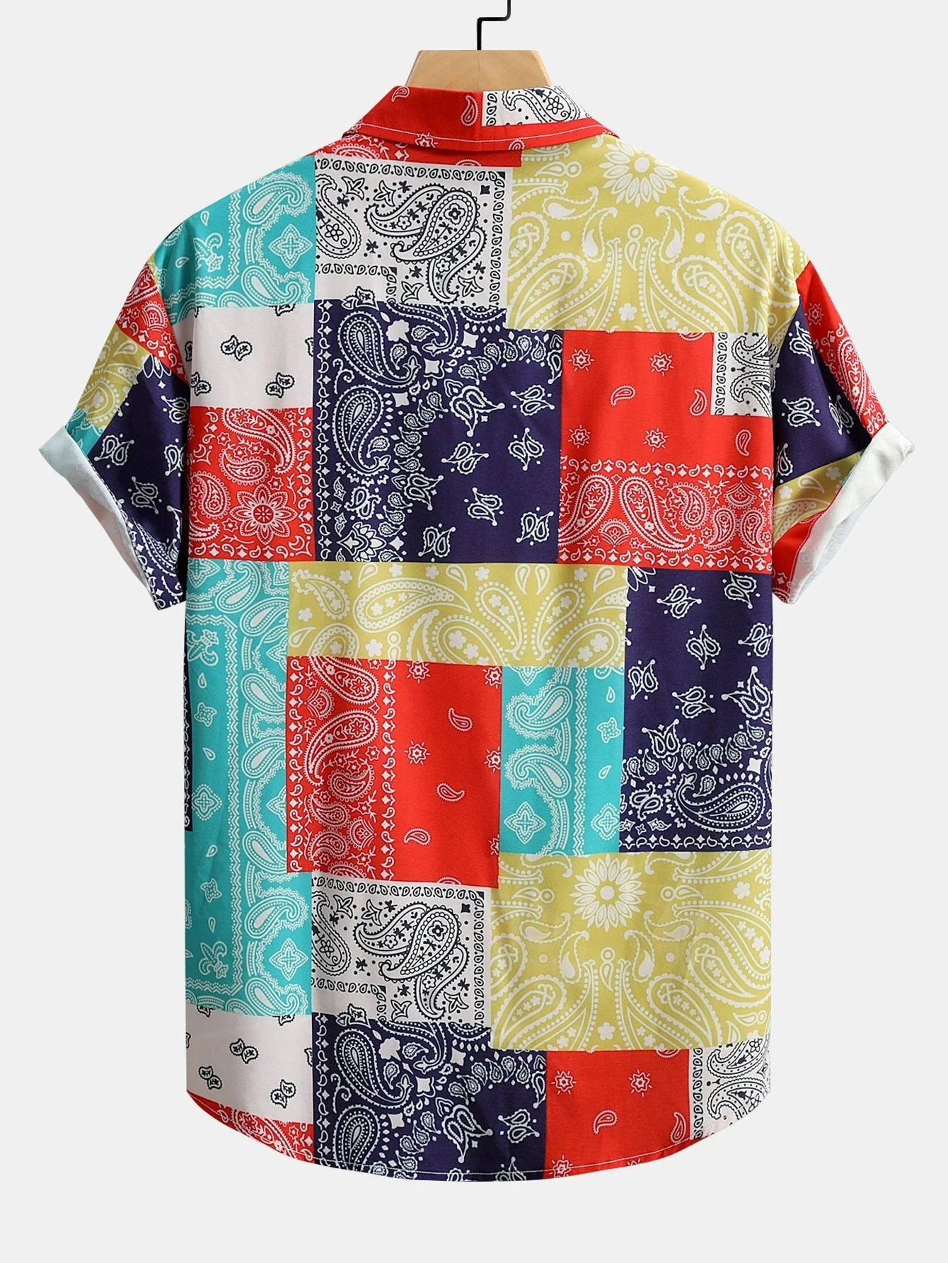 Julio® | Color Block Paisley Print Button Up Shirt - Image 2