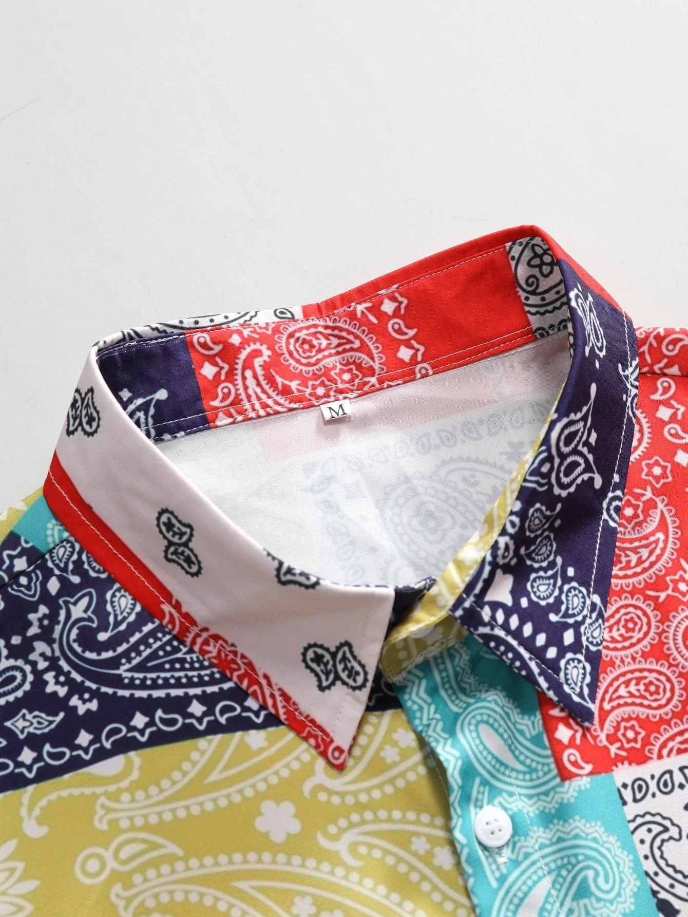 Julio® | Color Block Paisley Print Button Up Shirt - Image 3