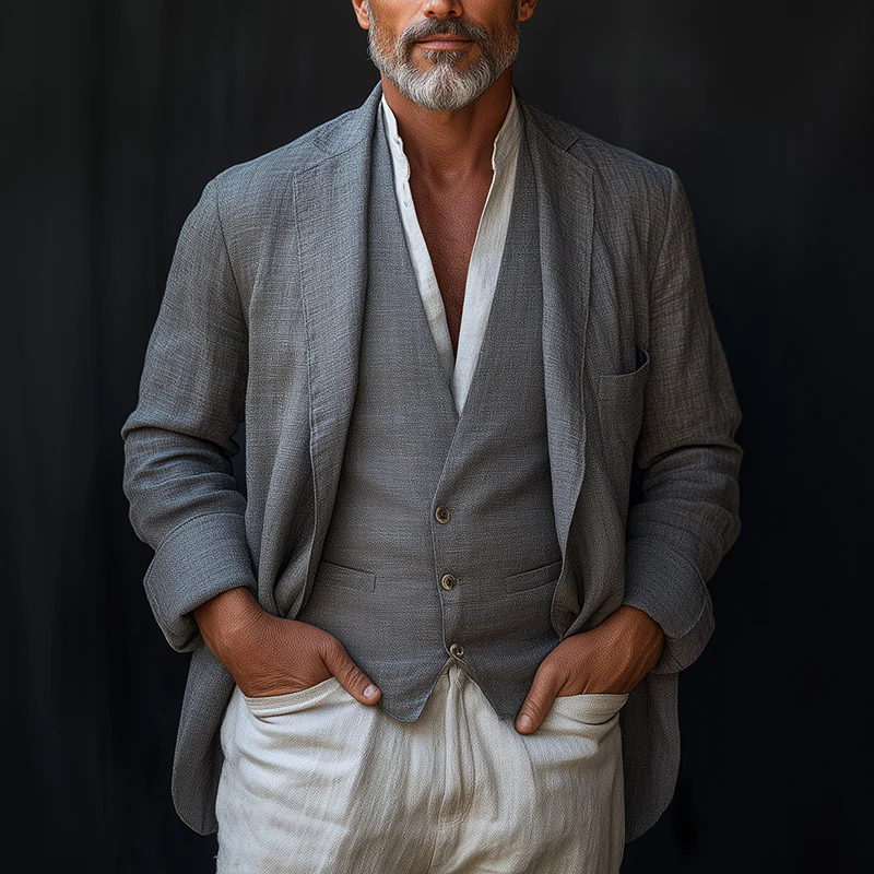 Julius | Men'S Summer Fashion Light Linen Suit Jacket - Image 2