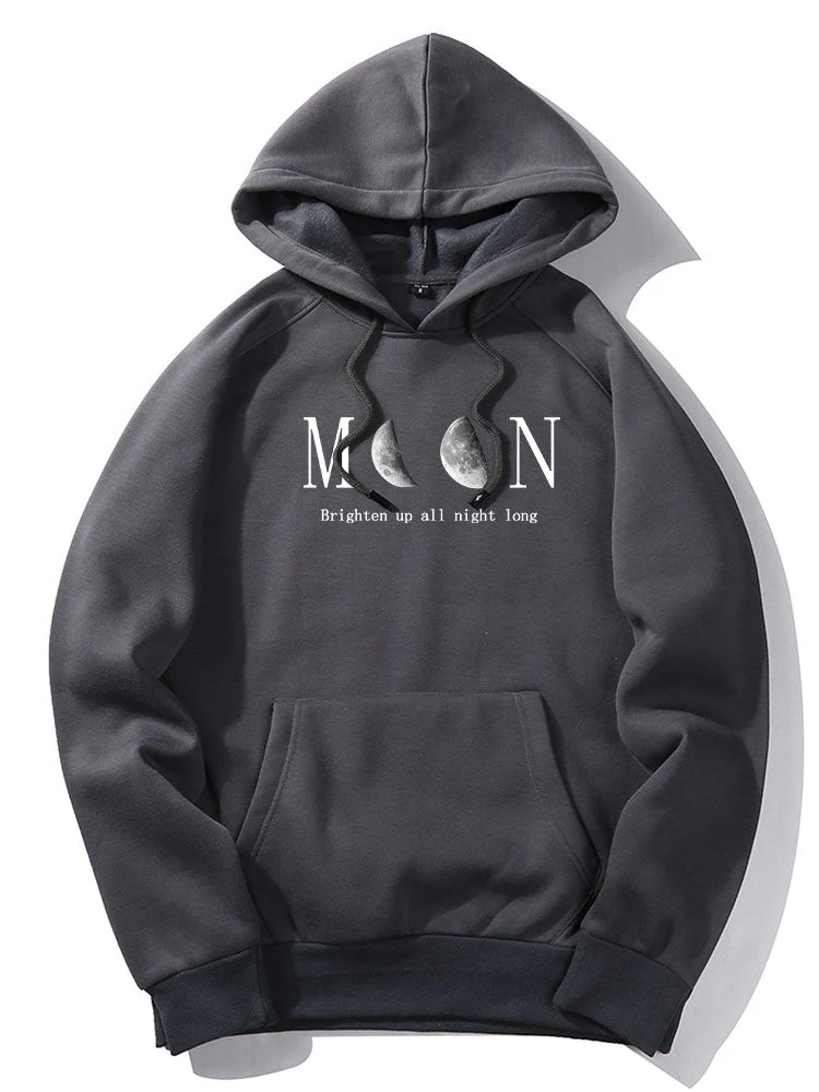 Julius | Moon Letter Print Hoodies - Image 2