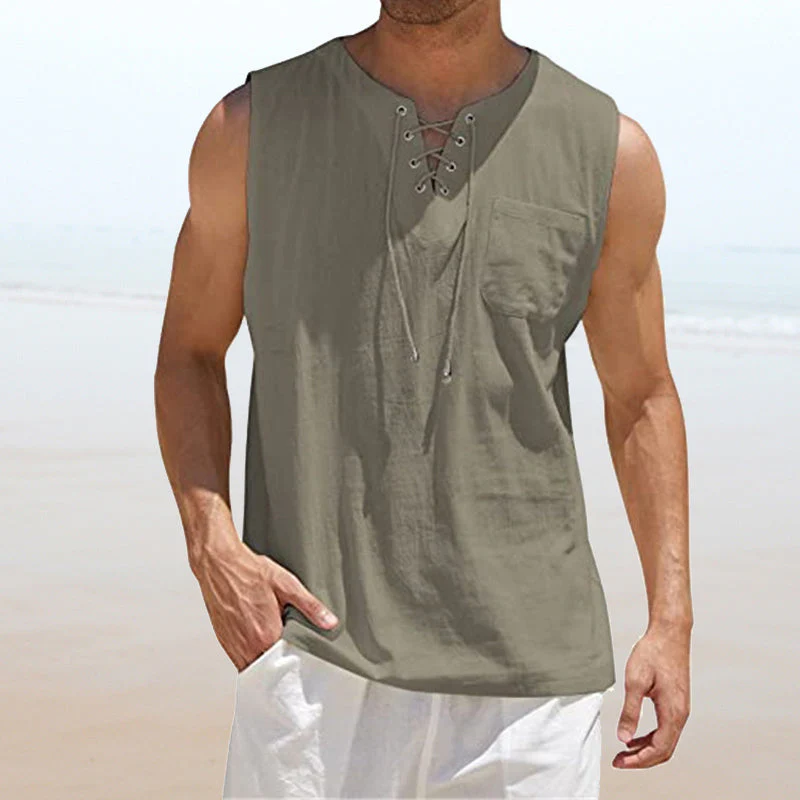 Junius® | Men'S Solid Color Drawstring Vest - Image 10