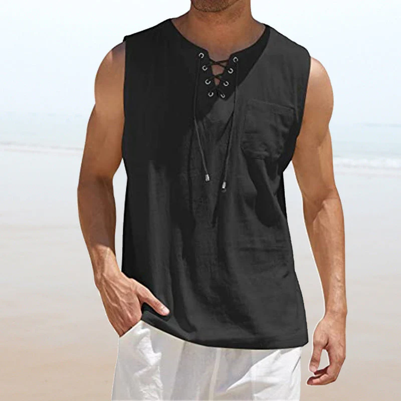Junius® | Men'S Solid Color Drawstring Vest - Image 2