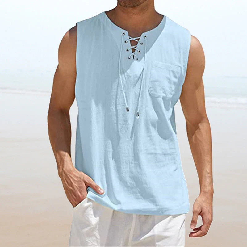 Junius® | Men'S Solid Color Drawstring Vest - Image 3