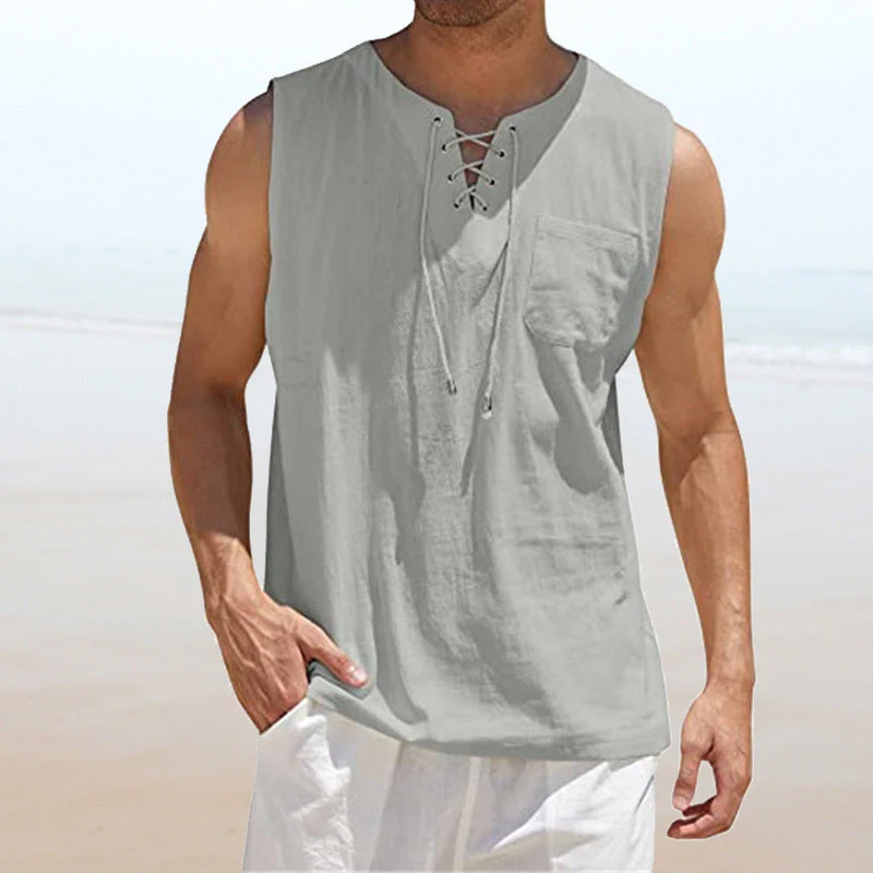Junius® | Men'S Solid Color Drawstring Vest - Image 4