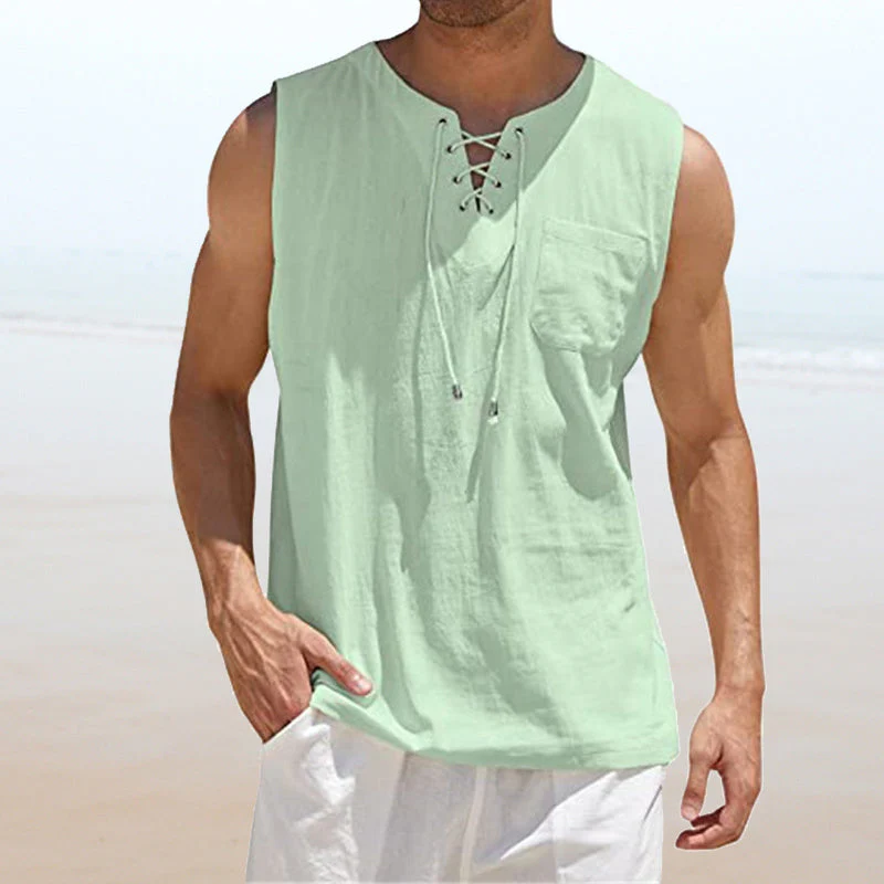 Junius® | Men'S Solid Color Drawstring Vest - Image 5