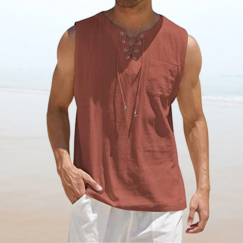 Junius® | Men'S Solid Color Drawstring Vest - Image 6
