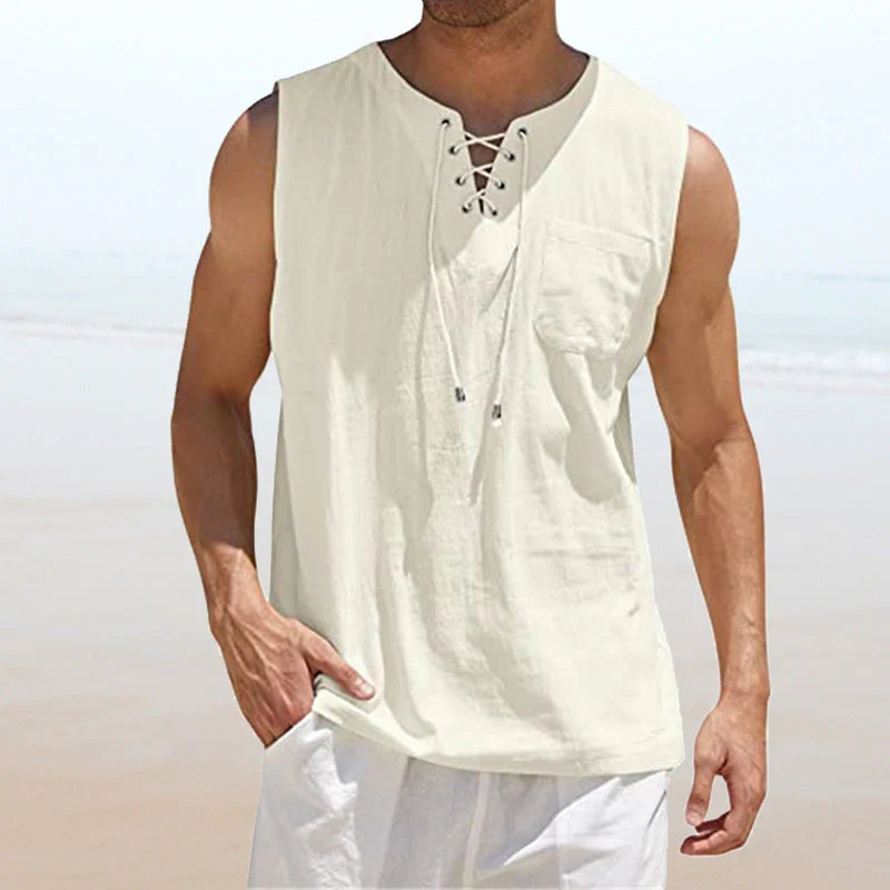 Junius® | Men'S Solid Color Drawstring Vest - Image 7