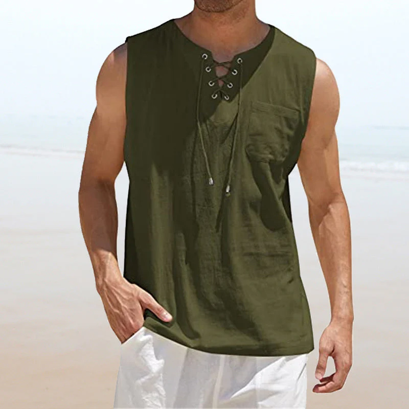 Junius® | Men'S Solid Color Drawstring Vest - Image 8