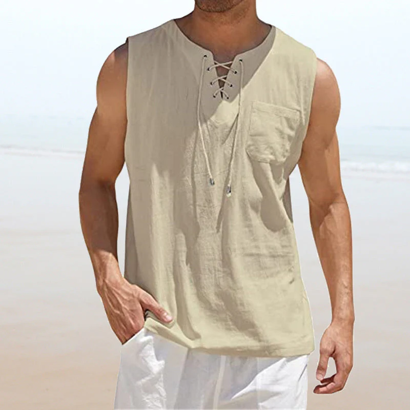 Junius® | Men'S Solid Color Drawstring Vest - Image 9