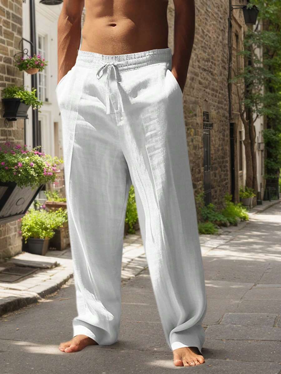 Justin | LIGHTWEIGHT LINEN PANTS WITH DRAWSTRING - Image 3