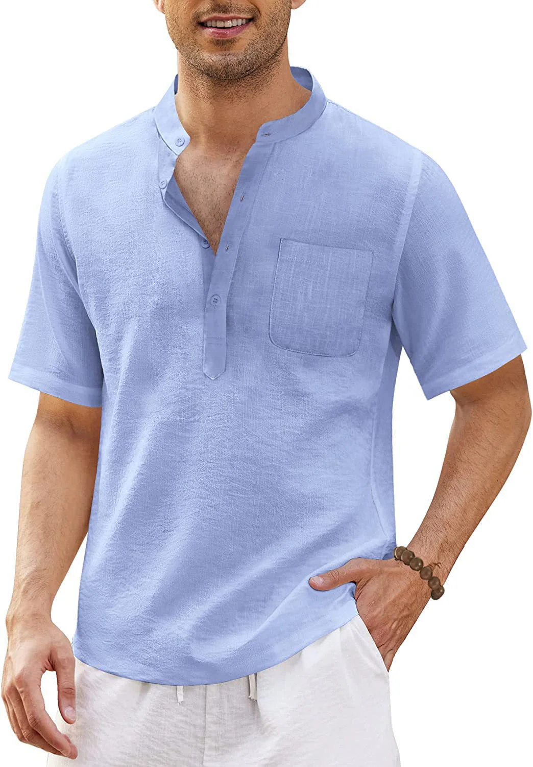 Justinian® | Plain Men'S Shirt With Stand-Up Collar - Image 10