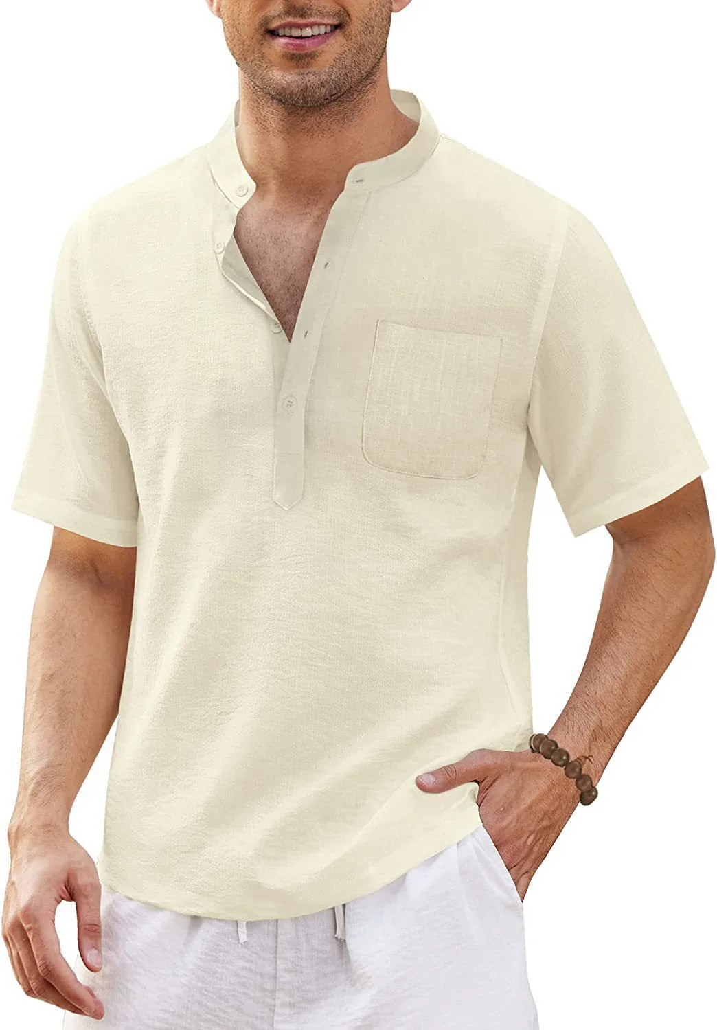 Justinian® | Plain Men'S Shirt With Stand-Up Collar - Image 11