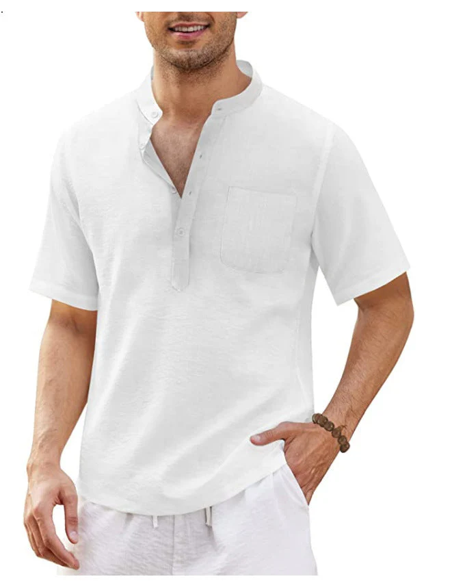 Justinian® | Plain Men'S Shirt With Stand-Up Collar - Image 4