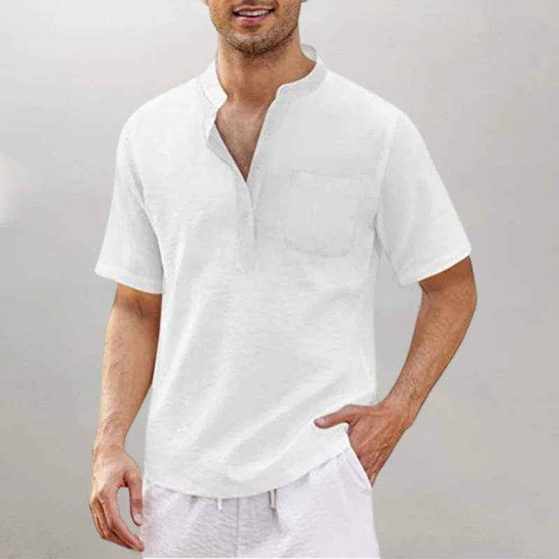 Justinian® | Plain Men'S Shirt With Stand-Up Collar - Image 5